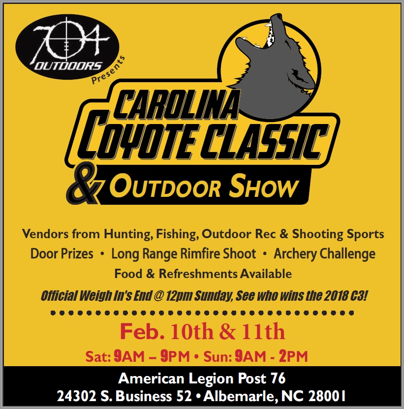 Carolina Coyote Classic & Outdoors Show is THIS Weekend! 704 outdoors
